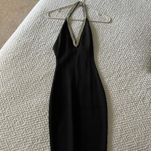 Fashion Nova Black Rhinestone Dress